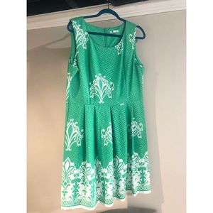 Green and white summer dress